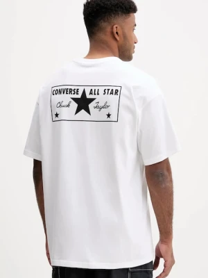 Converse t-shirt bawełniany męski kolor biały z nadrukiem 10027997-A06