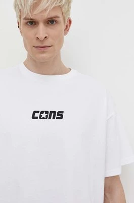 Converse t-shirt bawełniany męski kolor biały z nadrukiem
