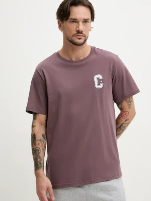 Converse t-shirt bawełniany męski kolor brązowy z aplikacją 10027362-A03