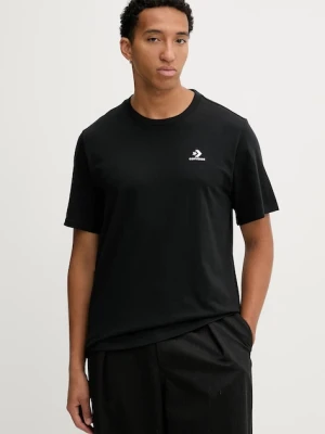 Converse t-shirt bawełniany męski kolor czarny z aplikacją CVM5T876