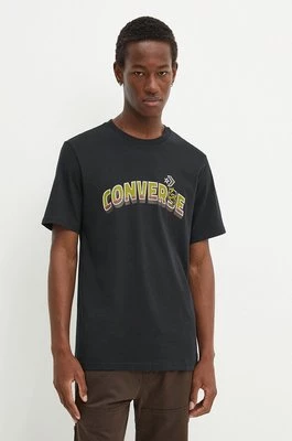 Converse t-shirt bawełniany męski kolor czarny z nadrukiem 10026671-A02