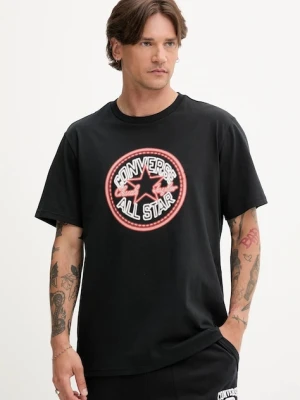 Converse t-shirt bawełniany męski kolor czarny z nadrukiem 10027722-A01
