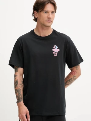 Converse t-shirt bawełniany męski kolor czarny z nadrukiem 10027725-A02