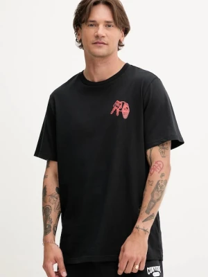 Converse t-shirt bawełniany męski kolor czarny z nadrukiem 10027726-A01