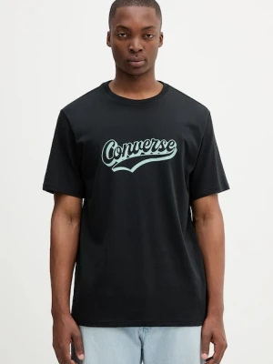 Converse t-shirt bawełniany męski kolor czarny z nadrukiem 10027994-A04