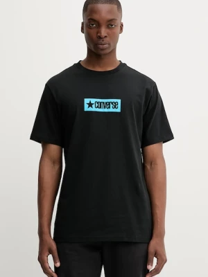 Converse t-shirt bawełniany męski kolor czarny z nadrukiem 10027995-A05