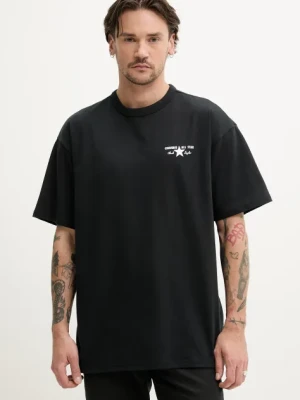 Converse t-shirt bawełniany męski kolor czarny z nadrukiem 10027997-A01