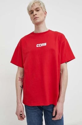 Converse t-shirt bawełniany męski kolor czerwony z nadrukiem