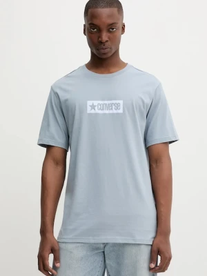 Converse t-shirt bawełniany męski kolor niebieski z nadrukiem 10027995-A06
