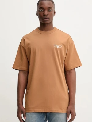 Converse t-shirt bawełniany męski kolor pomarańczowy z nadrukiem 10027997-A04