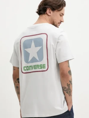 Zdjęcie produktu Converse t-shirt bawełniany męski kolor szary z nadrukiem 10027993-A03