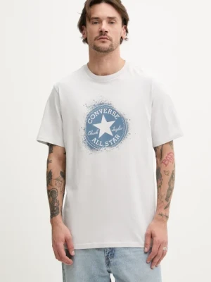 Converse t-shirt bawełniany męski kolor szary z nadrukiem 10027998-A01