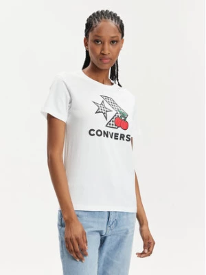Converse T-Shirt Cherry Star Chevron 10026042-A01 Biały Slim Fit
