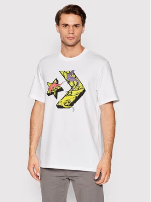 Converse T-Shirt Chevron Lizard Graphic 10023784-A01 Biały Standard Fit