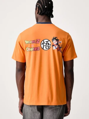 Converse T-shirt męski bawełniany x Dragon Ball Z pomarańczowy