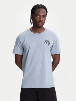 Converse T-Shirt Skeleton Party 10027726-A03 Błękitny Regular Fit Niebieski jasny
