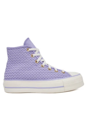 Converse Trampki Chuck Taylor All Star Lift Platform Knit Kadın Mor A13644C Fioletowy