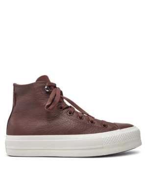 Converse Trampki Chuck Taylor All Star Lift Platform Water Repellent Leather A10362C Brązowy