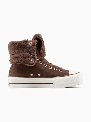 Converse trampki Chuck Taylor All Star Star Fold Over Lift kolor brązowy A15230C