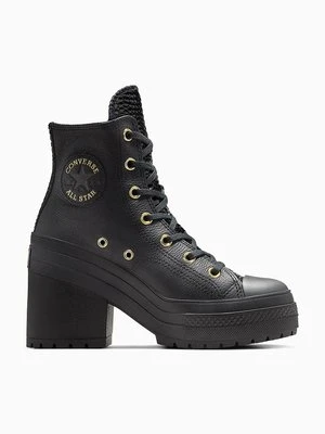 Converse trampki skórzane Chuck 70 De Luxe Heel damskie kolor czarny A12346C