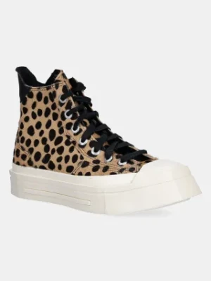 Converse trampki skórzane Chuck 70 De Luxe Heel Squared kolor beżowy A12814C