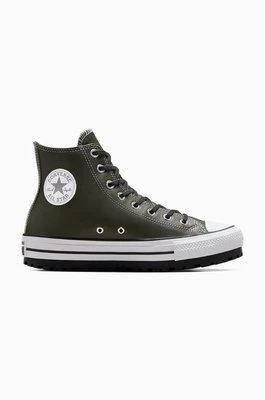 Converse trampki skórzane Chuck Taylor All Star City Trek męskie kolor zielony A09489C