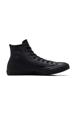 Converse trampki skórzane Chuck Taylor All Star Hi Black Mono męskie kolor czarny 135251C