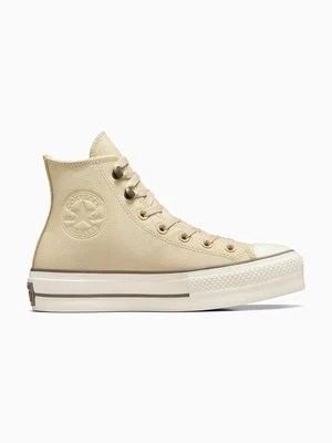 Converse trampki skórzane Chuck Taylor All Star Lift damskie kolor beżowy A11158C