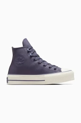 Converse trampki skórzane Chuck Taylor All Star Lift damskie kolor fioletowy A11159C