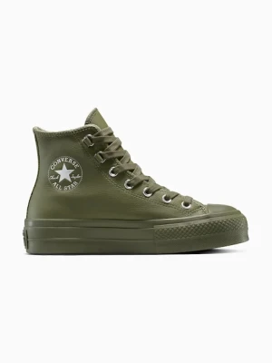 Converse trampki skórzane Chuck Taylor All Star Lift kolor zielony A12968C