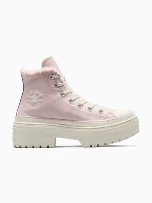 Converse trampki skórzane Chuck Taylor All Star Lugged Heel damskie kolor różowy A09346C