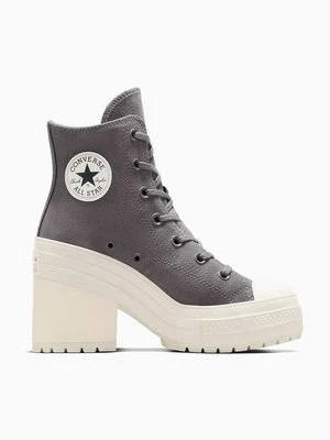 Converse trampki zamszowe Chuck 70 De Luxe Heel kolor szary A12327C