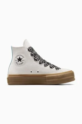 Converse trampki zamszowe Chuck Taylor All Star Lift kolor biały A10414C