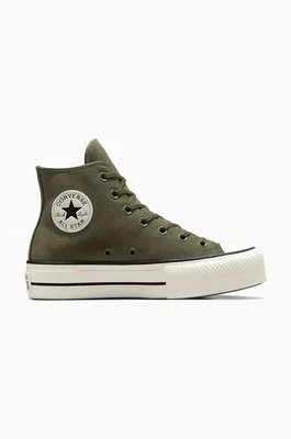 Converse trampki zamszowe Chuck Taylor All Star Lift kolor zielony A11144C