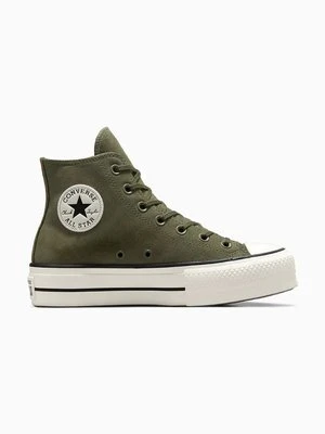 Converse trampki zamszowe Chuck Taylor All Star Lift kolor zielony A11144C