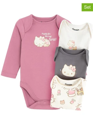 COOL CLUB Body (4 szt.) w kolorze antracytowo-jasnoróżowo-kremowym rozmiar: 92