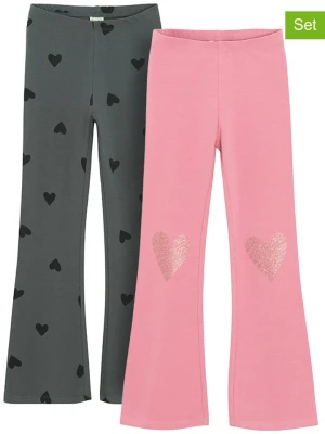 COOL CLUB Legginsy (2 pary) w kolorze antracytowym i jasnoróżowym rozmiar: 98