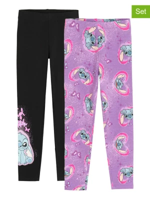 COOL CLUB Legginsy (2 pary) w kolorze czarno-fioletowym rozmiar: 110