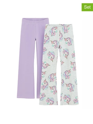 COOL CLUB Legginsy (2 pary) w kolorze fioletowo-szarym rozmiar: 128