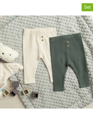 COOL CLUB Legginsy (2 pary) w kolorze kremowym i zielonym rozmiar: 74