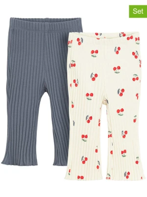 COOL CLUB Legginsy (2 pary) w kolorze niebieskim i kremowym rozmiar: 80