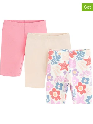 COOL CLUB Legginsy (3 pary) w kolorze beżowo-jasnoróżowym ze wzorem rozmiar: 98