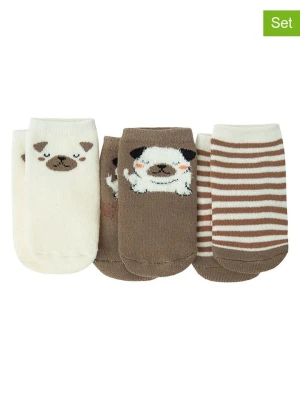 COOL CLUB Skarpety (3 pary) w kolorze biało-brązowym rozmiar: 16-18