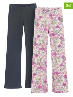 COOL CLUB Spodnie (2 pary) w kolorze antracytowo-fioletowo-beżowym rozmiar: 152