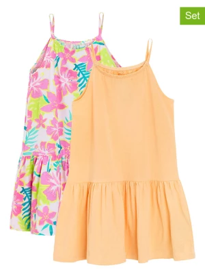 COOL CLUB Sukienki (2 szt.) w kolorze pomarańczowo-jasnoróżowowo-białym rozmiar: 128