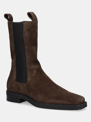 Copenhagen sztyblety zamszowe damskie kolor brązowy na płaskim obcasie CPH747 suede