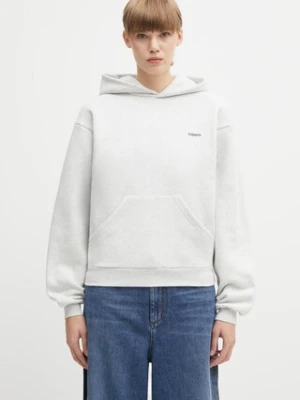 Coperni bluza bawełniana Horn damska kolor szary z kapturem gładka COPJS15BISF5035