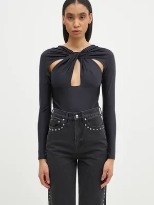 Coperni body Twisted Cut-Out Jersey Bodysuit damskie kolor czarny gładka COPJS19545C