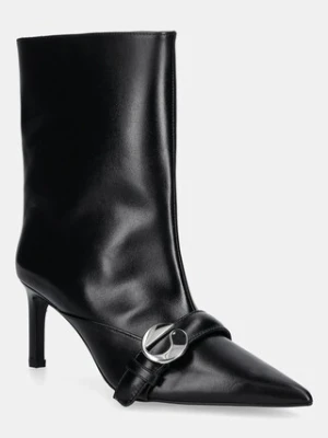 Coperni botki skórzane Ankle Heeled Belt Boots damskie kolor czarny na szpilce COPSH87F6058
