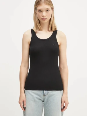coperni damskie z wiskozą Rib Logo Tank Top czarny
